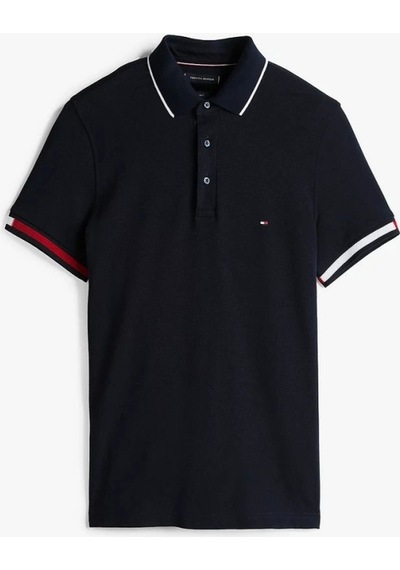 Tommy Hilfiger Erkek Slim Fit İmza Manşetli Polo T-shirt Lacivert Tommy Hilfiger Erkek Slim Fit İmza Manşetli Polo T-shirt Lacivert