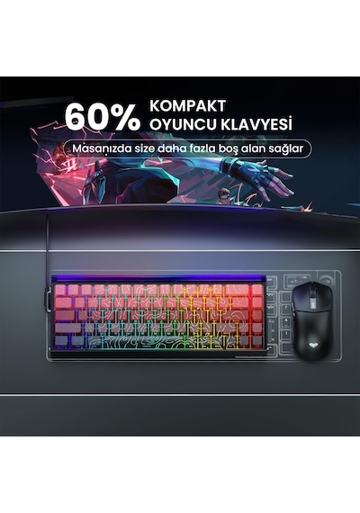 Aula Hero 68 He Manyetik Klavye Rapid Trigger Dragon King Switch 8000hz Rgb Neon Tkl Hot Swap Oyuncu Klavyesi Kırmızı