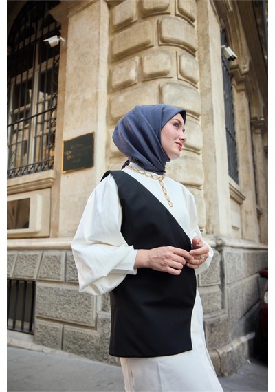 Silk Home Monogram Pamuk İpek Eşarp 130001-18 Morcivert