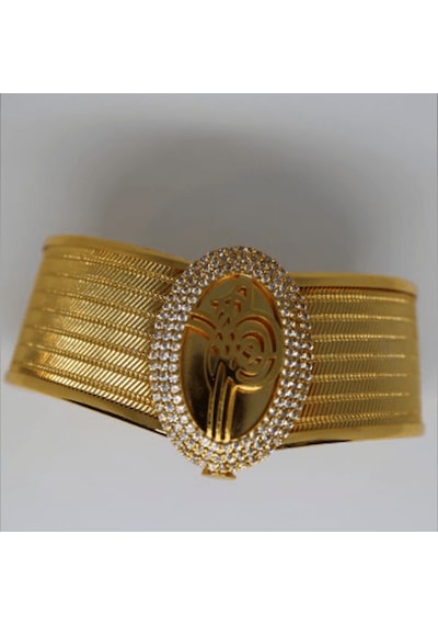 Osmanlı Tug Ralı Oval Tas Lı Kelepc E Bileklik Imitasyon Altın Gold