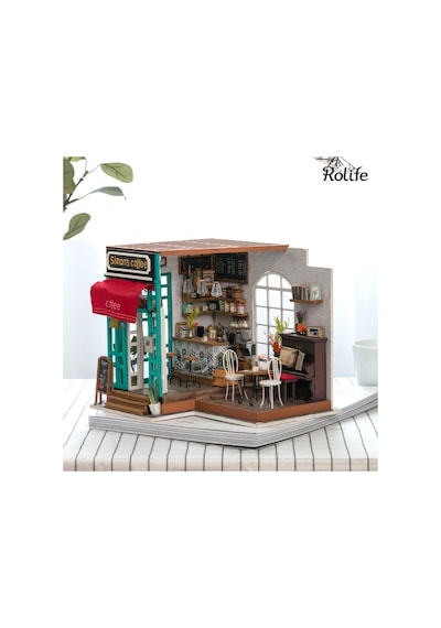 Rolife Dg109 Simon'ın Kahve Dükkanı Simon's Coffee Dıy Minyatür Maket Model Set Miniature Dollhouse 3d Model Kit Detaylı Dekoratif Hobi Seti 3d Puzzle Tiny House