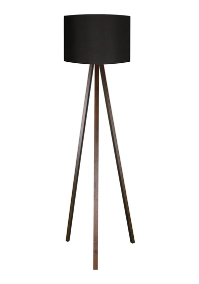 Lmbdr-sıyah-sıyah Tripod Yer Lambası - Siyah Silindir Kumaş Başlıklı Siyah Mdf Üç Ayaklı Lambader, E27 Duy Modern Köşe Aydınlatması, Leke Tutmaz İthal Kumaşlı Şık Abajur