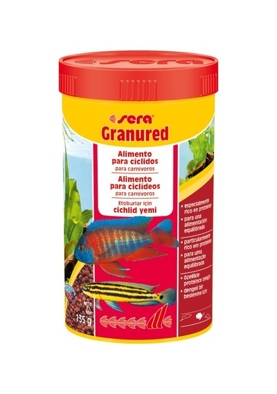 Sera Ganured Cichlid Balıkları İçin Etçil Ganür Yem 250 Ml