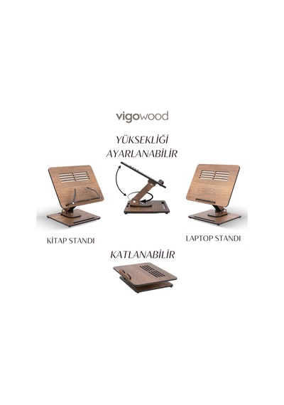 Dykos Yükseklik Ayarlanabilir Katlanabilir 360º Dönebilen Kitap Okuma Ve Laptop Standı
