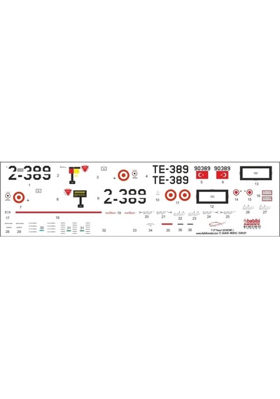 Babibi Dbt01291 1/32 Ölçek, T-37, Tweet Şema1, Dekal Çıkartma