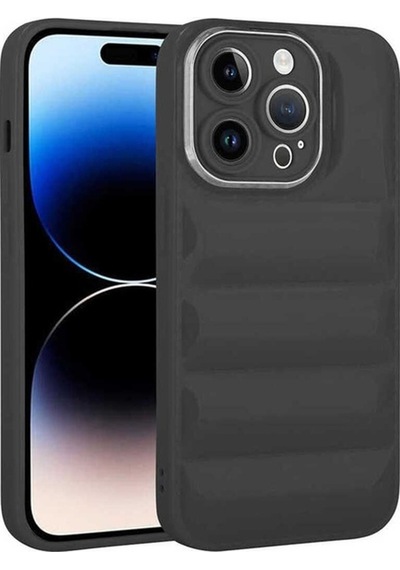 Apple Uyumlu iPhone 14 Pro Kılıf Kamera Korumalı Parlak Airbag'li Zore Galya Kapak Siyah
