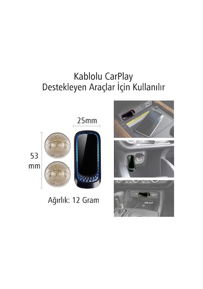 Ayt Powermaster Z1d Araç Ekran Yansıtma Kablosuz Wifi İos Car Play Cep Telefonu Oto Ekran Yansıtma Mirrorlink