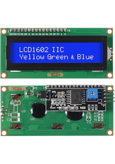 2x16 Lcd - Lcd1602 Mavi Ekran + Iıc/ı2c Arayüz Modülü