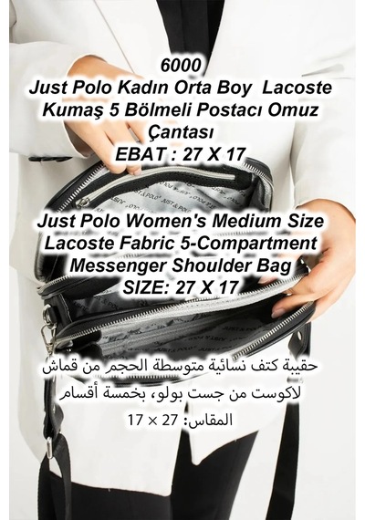 Just Polo Kadın Çift Fermuarlı Günlük Kullanıma Uygun Lüks Spor Çantası Ve Cüzdanı Ebat: 27x17 Cm Lacivert