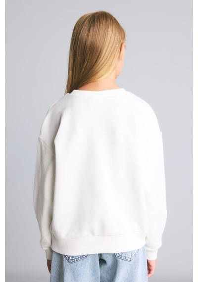 Defacto Kpop - Demon Hunters Relax Fit Baskılı Bisiklet Yaka Sweatshirt Kız Çocuk I3552a826auer105 Ekru-er105