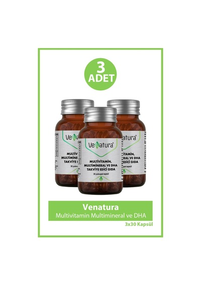Venatura Multivitamin Multimineral Ve Dha 30 Kapsül 3 Adet