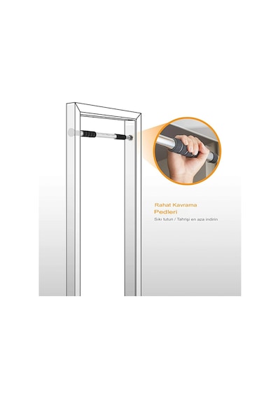 Desfabe Krom Koridor Kapı Barfiks Barı Ayarlanabilir 62 - 100 CM
