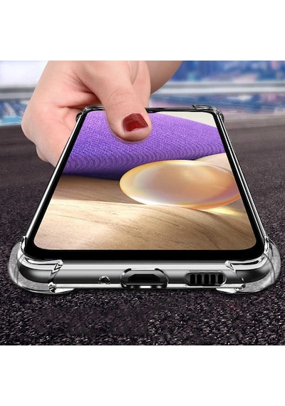 Galaxy A72 Kılıf Köşeleri Airbagli Anti Şok Şeffaf Zırh