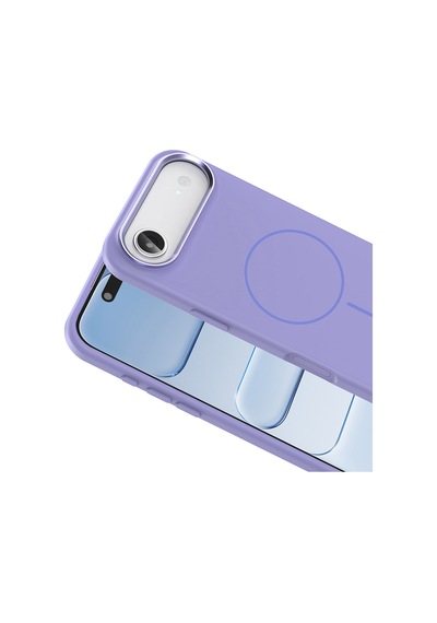 İos Apple Uyumlu iPhone 17 Air Kılıf M-safe Şarj Özellikli Kaymaz Silikon Edi Kapak Lila
