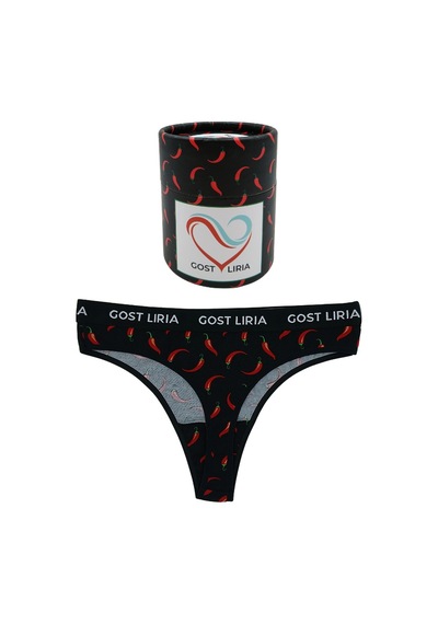 Gost Liria Pepper Desenli Kadın String Külot Siyah
