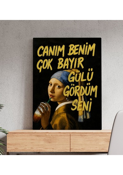 Bk Gift Vintage Klasik Sanat Esprili Sözlü Dekoratif Kanvas Tablo - 41 Çok Renkli