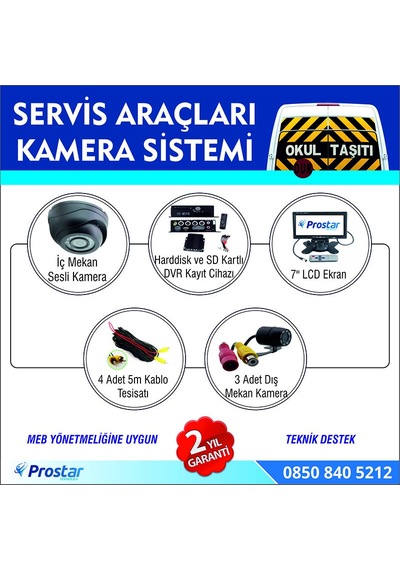 Harddisk Hariç Okul Servisi Araç Kamera Seti