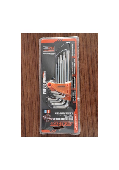 9 Parça Uzun Torx Alyan Anahtar Seti Cr-v Çelik T10-t50