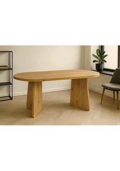 Kanatlı 180x90x75 Kalın Kenar 36mm Yemek Masası Mutfak Masası Çok Amaçlı Masa Sadece Masa Safir Meşe