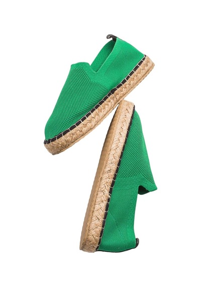Unisex El Yapımı Triko Espadril Yeşil-yeşil Yeşil