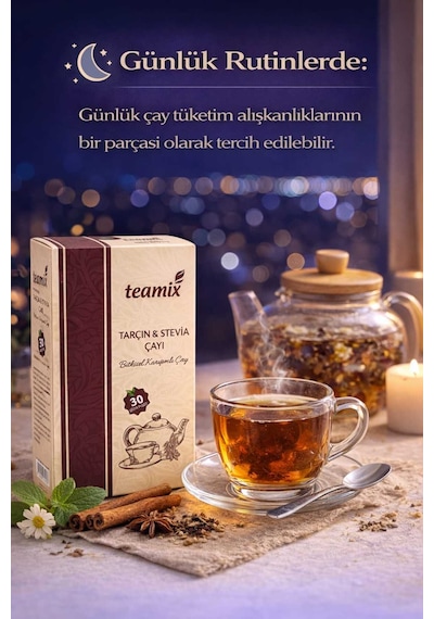 Tarçın Stevia Çayı 60 Gr 30 Süzen Poset