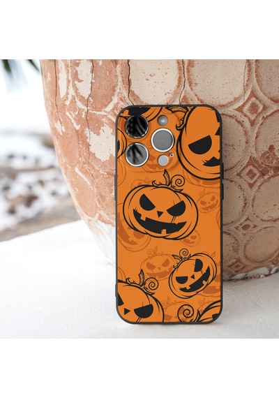 "Apple Uyumlu iPhone 11 12 13 Pro Max - Pumpkin Spice Cadılar Bayramı Baskısı İle Şok Geçirmez Silikon Telefon Kapağı Grippy Doku İle" For iPhone 7 8 Se