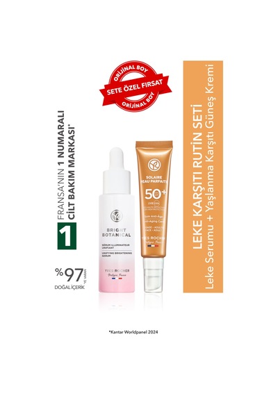 Yves Rocher Leke Karşıtı Rutin Seti-c Vitamini Leke Serumu 30ml &yaşlanma Karşıtı Güneş Kremi 50+ Spf 40 Ml