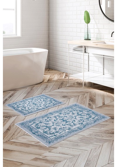 Alanur Trend Kaymaz Taban Dijital Banyo Takımı Kt460 Mavi