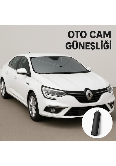 Megane 4 Uyumlu Oto Ön Cam Şemsiye Güneşlik Katlanabilir Uv Ve Isı Koruyucu Güneş Perdesi
