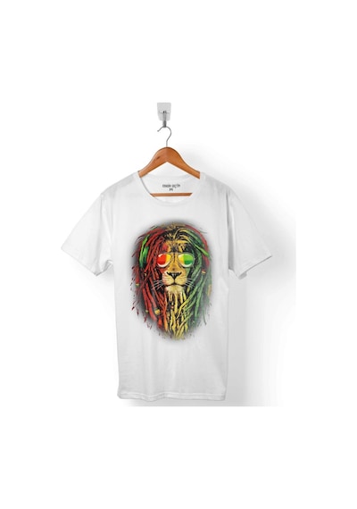 Reggae Bob Marley Aslan Lıon Müzik Kralı Erkek Tişört 001