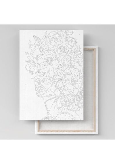 Palmiye Hobi Sanat Sayılarla Boyama Tuval Seti Fırça Boya Dahil Çıtalı 40x50 Cm - Romantik