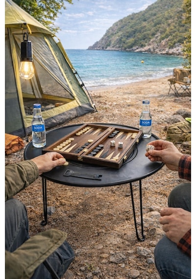 Morponi Katlanabilir Kamp Masası Izgaralı Mangal Özellikli Taşınabilir Outdoor Piknik Masa Renkli