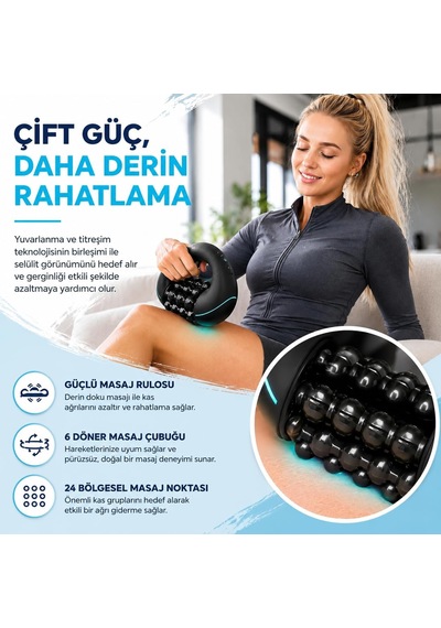 Şarjlı Elektrikli Roller Masaj Aleti 3 Kademeli Tüm Vücut Masaj Cihazı