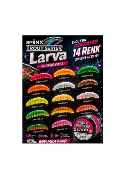 Spıınx Larva Silikon Yem 35mm 14lü Peynir Aromalı Renk: Coffee 24