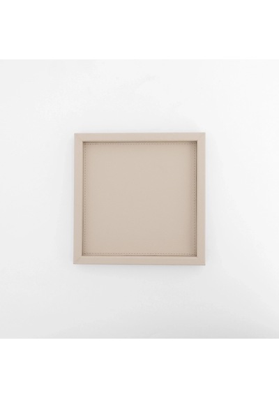 Rita Dekoratif Deri Tepsi Krem 22x22x2,5 Cm Çok Renkli