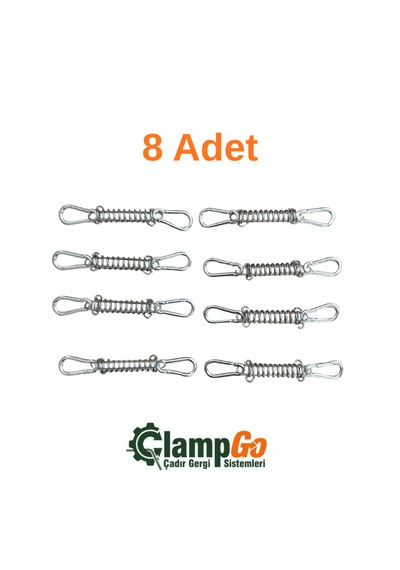Çadır Gergi Yayı - Çadır, Tente, Tarp Gerdirme Yayı 8 Adet Siyah