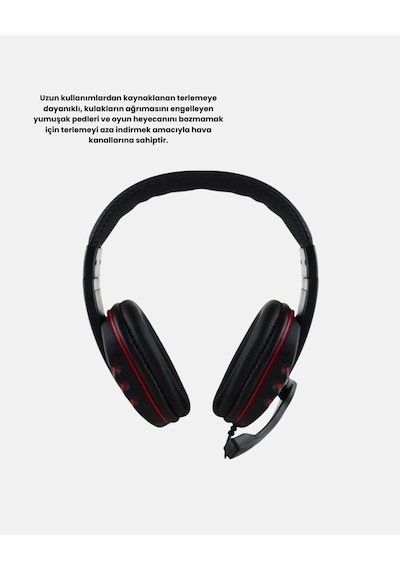 Stereo Ses Destekli Mikrofonlu Gaming Kulaklık Yumuşak Pedli