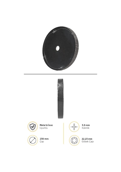Rdm23030 Metal-inox Kesici Disk 230 X 3.0 X 22 Mm - 5 Adet