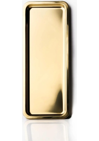 Dörtgen Gold Sunum Tepsisi Dekoratif Çay Kahve Servis Tepsisi