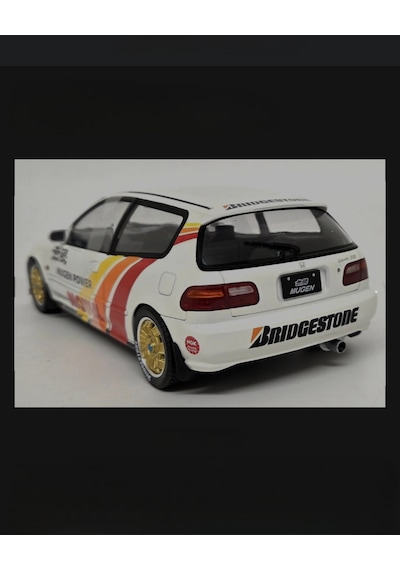 Solido 1:18 1992 Honda Civic Eg6 Works Mugen Racing White Model Araba