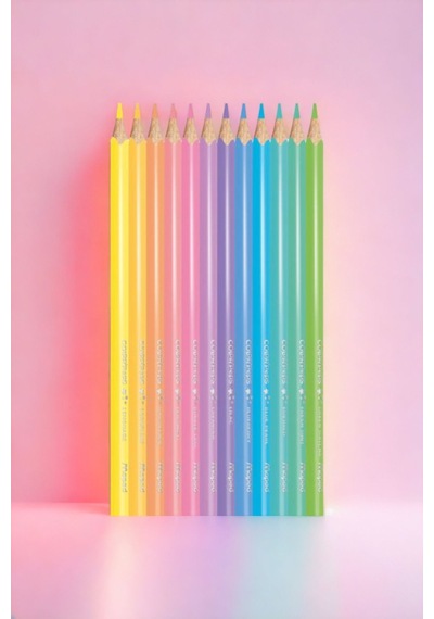 12 Pastel Renk Kuru Boya Boya Kalemi Seti Color Peps Pastel Renk 12 Li Çok Renkli