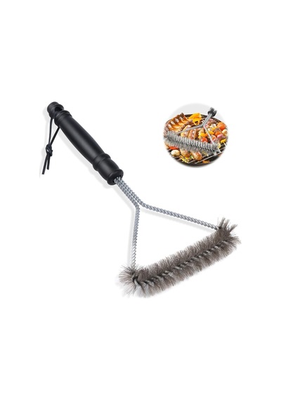 Mangal Barbekü Fırçası, Izgara Temizleme Fırçası, Paslanmaz Çelik, Ekstra Uzun Mangal Temizleme Fırçası, Gazl