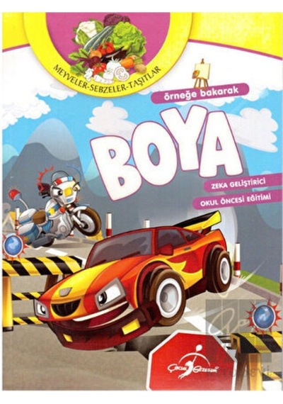 Örneğe Bakarak Boya Meyveler - Sebzeler - Taşıtlar Çocuk Gezegeni  -  Çocuk Gezegeni