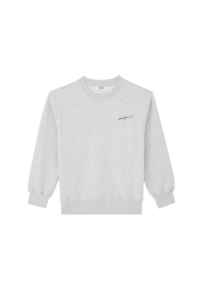 Msgm Çocuklar Için Logo Nakışlı Sweatshirt Gri
