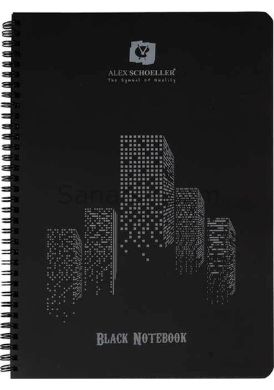 Alex Schoeller Siyah Notebook Defter Spiralli A6 120 Gr.
