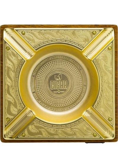 Lubinski Metal Ahşap Puro Küllüğü Gold 4lü 5538at