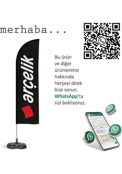 Arçelik Yelken Bayrak Siyah