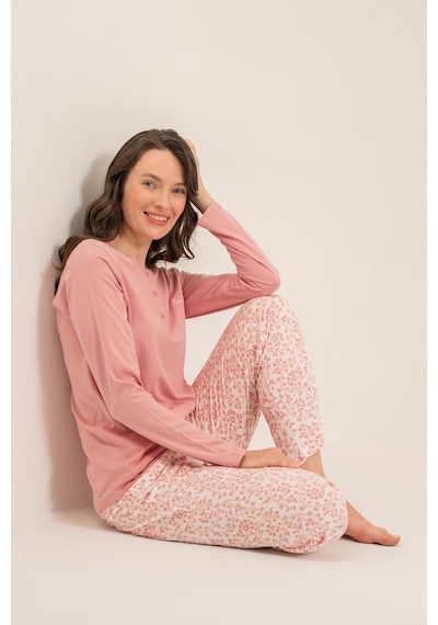 Pierre Cardin 9270 Modal Uzun Kol Kadın Pijama Takımı Pembe