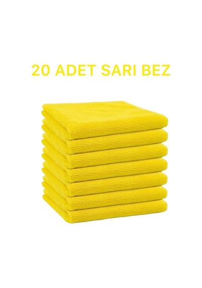 Mikrofiber Parlak Temizlik Bezi 20'li 40x40 Mutfak Yer Banyo Temizleme Bezi Havlu Bez Sari Renk Çok Renkli