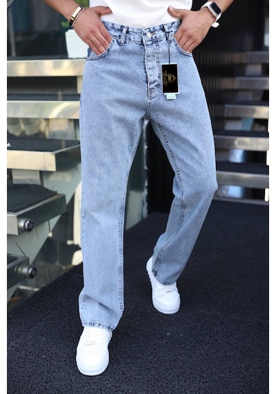 Buz Mavi Baggy Pantolon Mavi